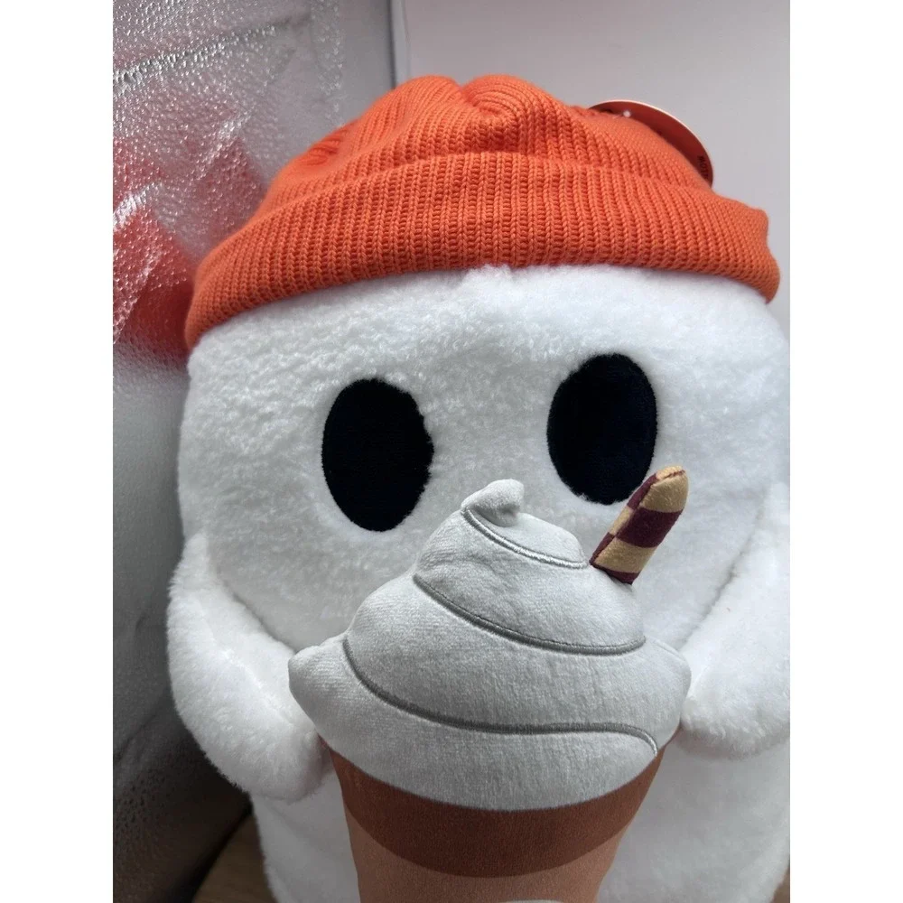 Ghost Pillow with Pumpkin Spice Latte Barista Coffee Viral 16 inch NEW Plush